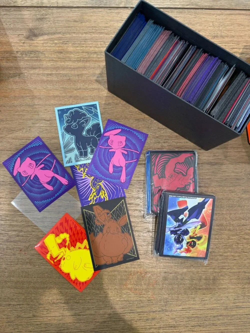 Bulk Pokémon TCG Card Sleeves Lot ETB Art Sleeves Sealed & Loose + Deck Box